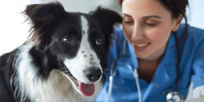 ai generado perro a el del veterinario cita generativo ai foto