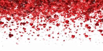 AI generated abstract background for Valentine's Day with hearts on a white background Generative AI photo