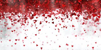 AI generated abstract background for Valentine's Day with hearts on a white background Generative AI photo