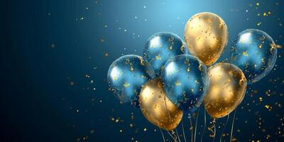 AI generated festive balloons close-up Generative AI photo