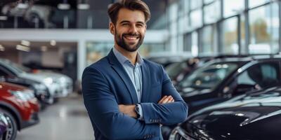 AI generated Manager at a luxury car dealership Generative AI photo
