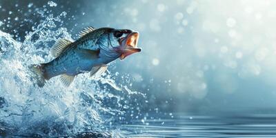 fish jumps out of the water photo