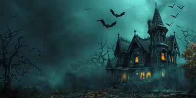 Halloween Haunted House Bats photo