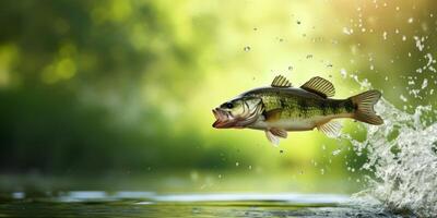 fish jumps out of the water photo