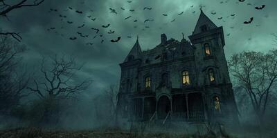 Halloween Haunted House Bats photo