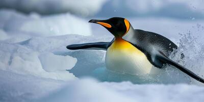 Penguin on ice Arctic photo