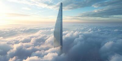 skyscrapers above the clouds photo