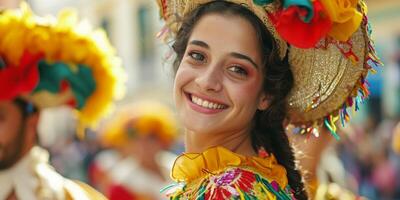 folk costume festival close-up portrait photo