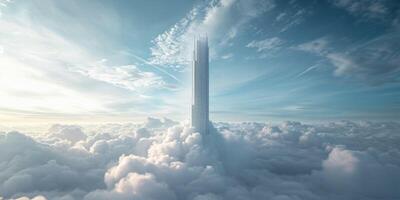 skyscrapers above the clouds photo
