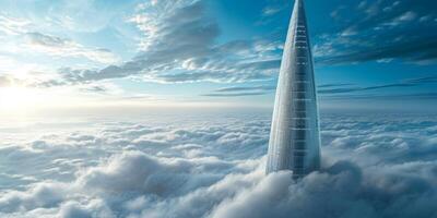 skyscrapers above the clouds photo