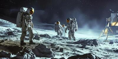 astronaut expedition to the lunar surface photo