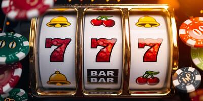 Slot machine shows jackpot Three Sevens photo