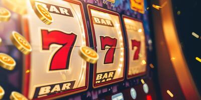 Slot machine shows jackpot Three Sevens photo