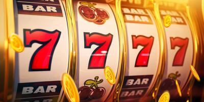 Slot machine shows jackpot Three Sevens photo