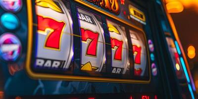 Slot machine shows jackpot Three Sevens photo