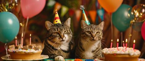 cats with funny hats at the holiday photo