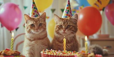 cats with funny hats at the holiday photo