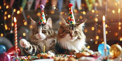 cats with funny hats at the holiday photo