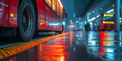 public transport bus at a stop photo