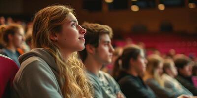 students in college auditorium photo