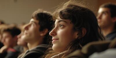 students in college auditorium photo