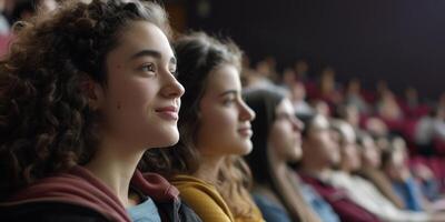 students in college auditorium photo