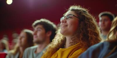 students in college auditorium photo