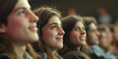 students in college auditorium photo