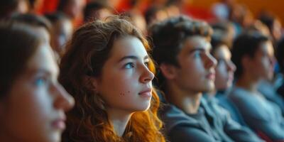 students in college auditorium photo