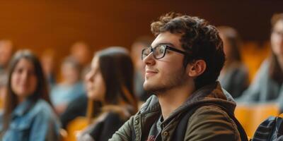 students in college auditorium photo