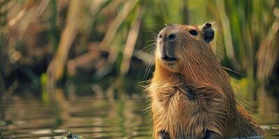 beautiful capybara in nature photo