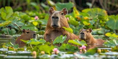 beautiful capybara in nature photo