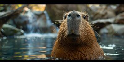 beautiful capybara in nature photo