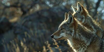 coyotes outdoors in the wild photo