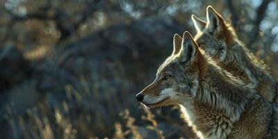 coyotes al aire libre en el salvaje foto