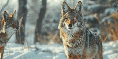 coyotes al aire libre en el salvaje foto