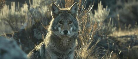 coyotes outdoors in the wild photo