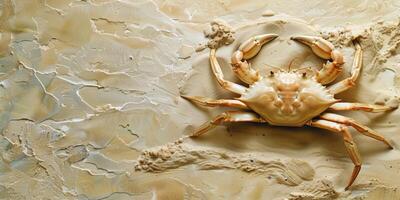 crab on the sand on the shore photo