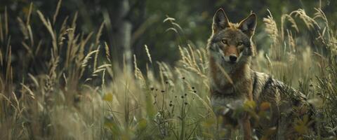 coyotes outdoors in the wild photo