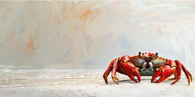 crab on the sand on the shore photo