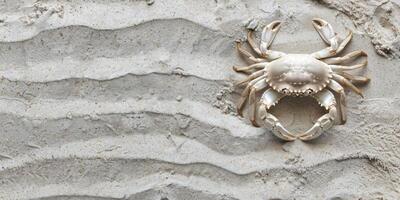 crab on the sand on the shore photo