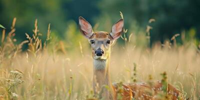 deer in the forest wildlife photo