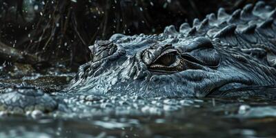 crocodile in water wildlife photo