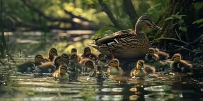 wild ducks in nature photo