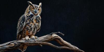 Owl on a branch tive photo