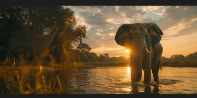 elephant in savannah wildlife photo