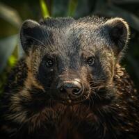 honey badger in the forest wildlife photo