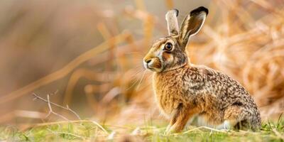 wild hare in the forest photo