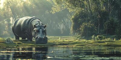 Hippopotamus in the wild photo