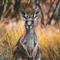 kangaroo in the forest photo